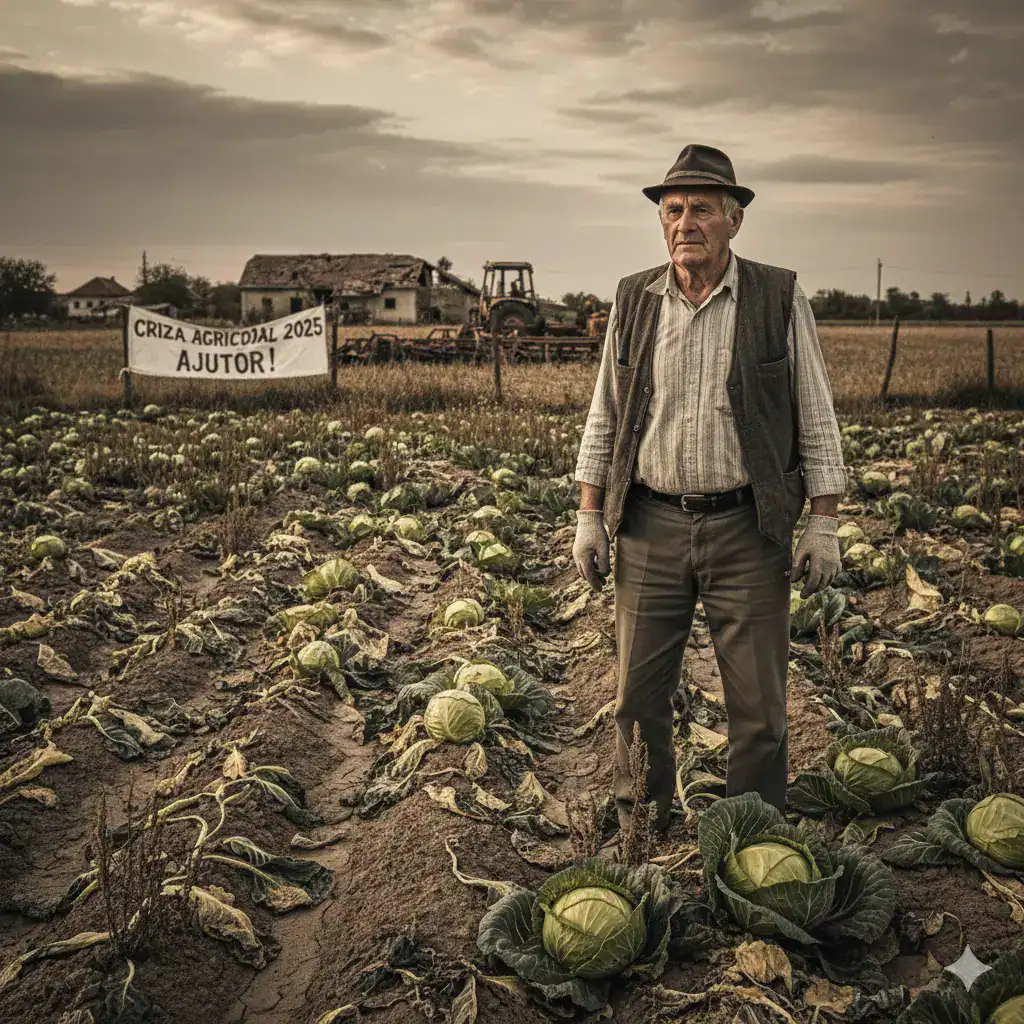 Cultură de varză abandonată pe câmp - supraproducție și falimente în agricultura românească 2025