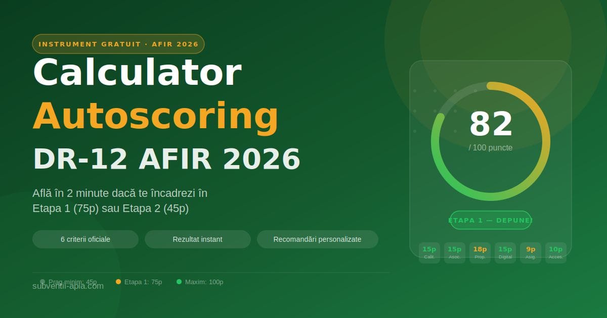 Calculator punctaj DR-12 2026 AFIR