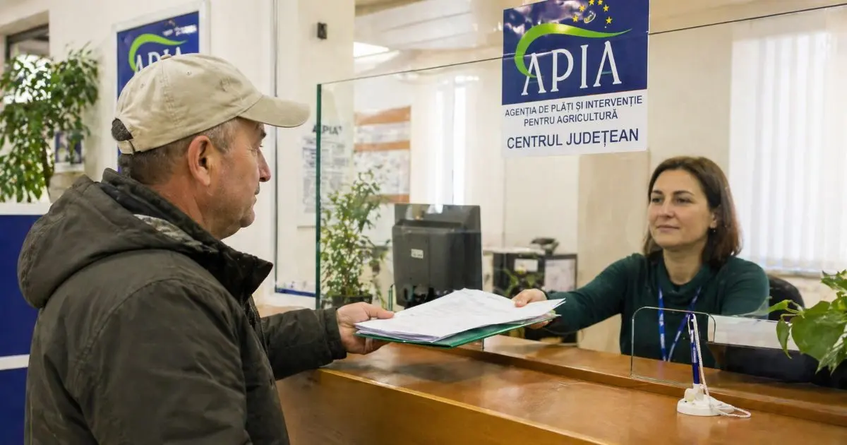 Fermier care depune dosar pentru credit bancar pe baza adeverinței APIA Campania 2026